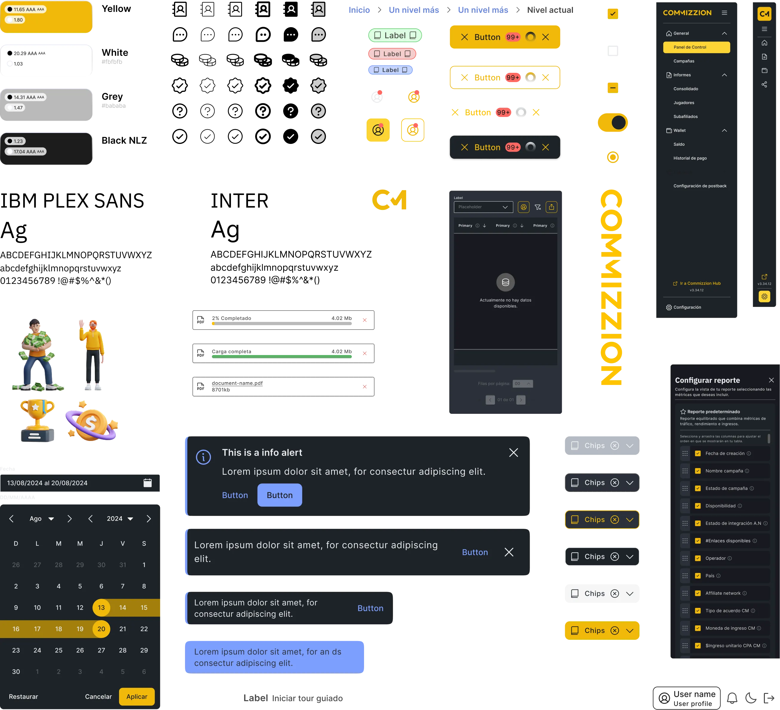 CM Design System — tokens, typography, components