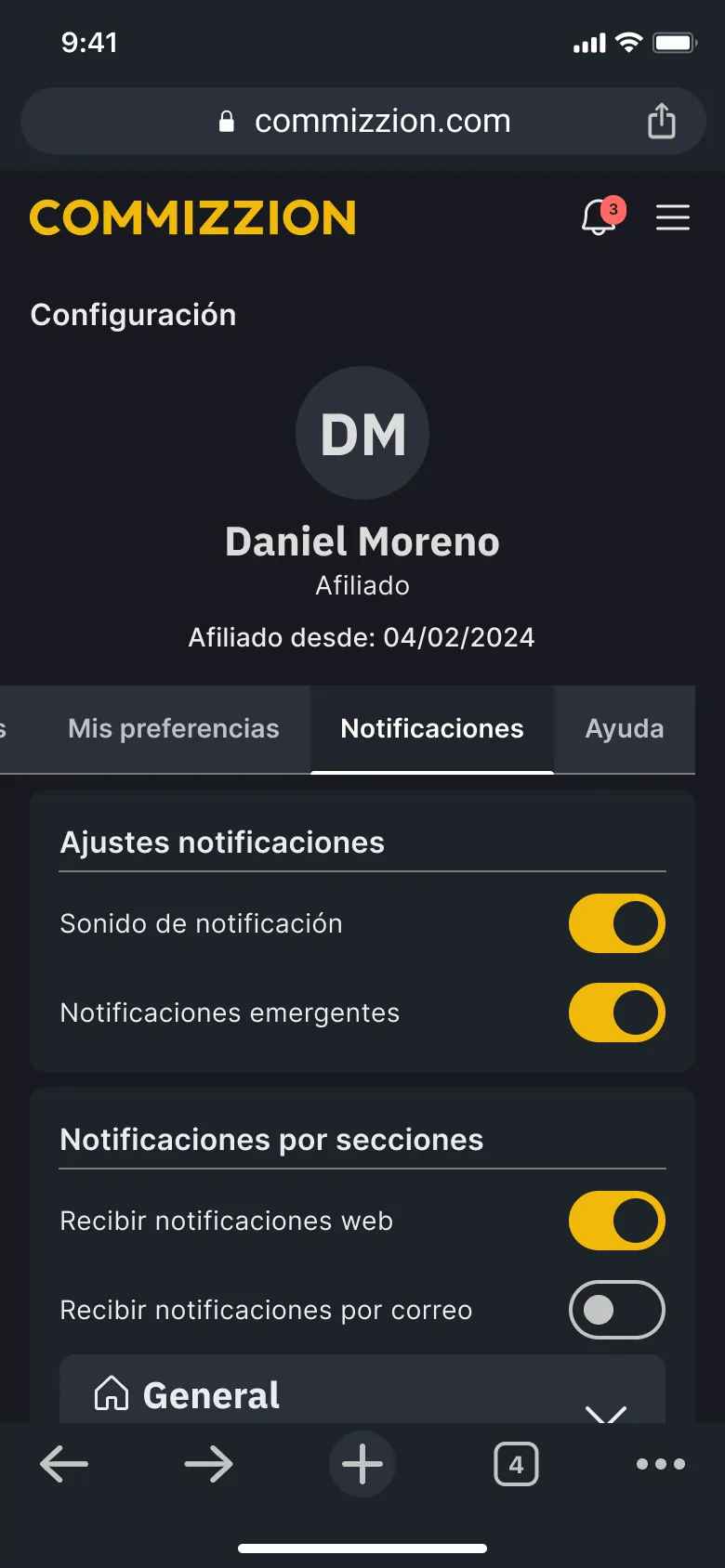 Configuration — mobile