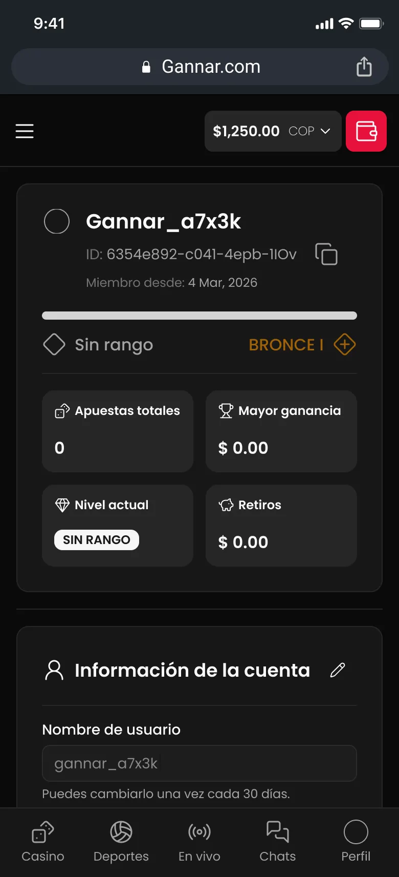 PAM User Profile